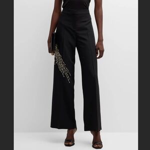 Alexander McQueen Black Pants w/Silver Embellishments XL -matching jacket listed